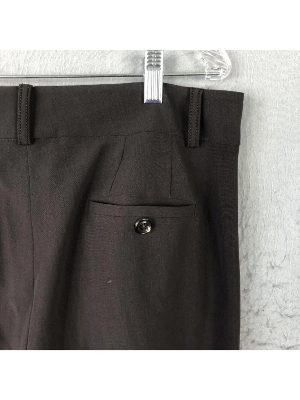 Piazza Sempione Pants Womens IT 46 Brown Wool Twill Tapered Dressy Made Italy
